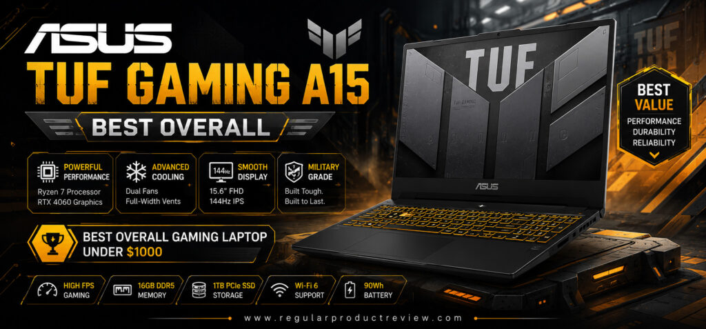 ASUS TUF Gaming A15 Best Overall Gaming Laptop