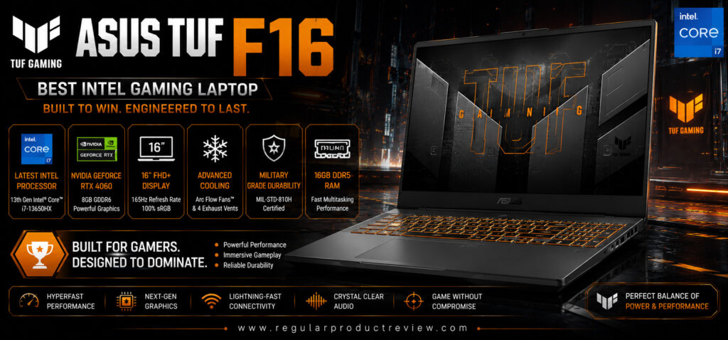 ASUS TUF Gaming F16 Best Intel Gaming Laptop