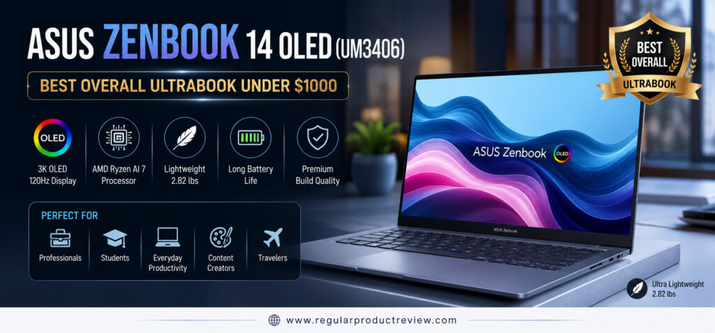 ASUS Zenbook 14 OLED (UM3406) Best Overall Ultrabook Under $1000