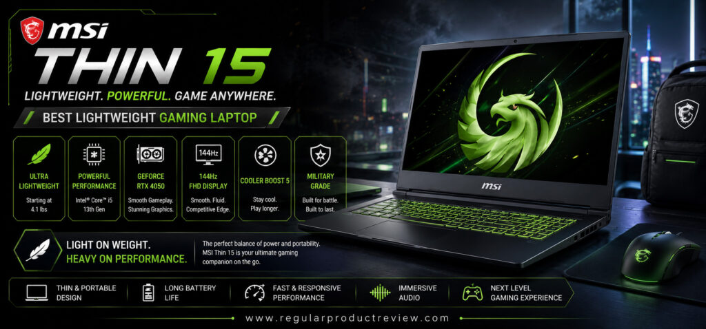 MSI Thin 15 Best Lightweight Gaming Laptop