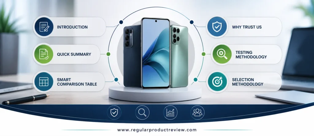 Overview of the best budget phones for business users featuring expert comparisons, buying insights, testing methodology, and trusted recommendations.