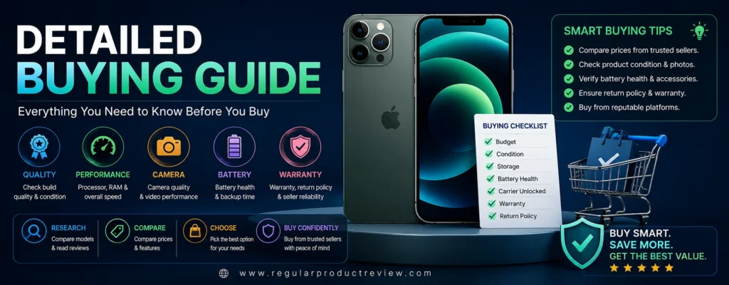 Detailed Buying Guide for the best refurbished iPhones under $400 featuring smartphone buying tips, battery health, warranty, performance, camera quality, and trusted seller checklist for U.S. buyers.