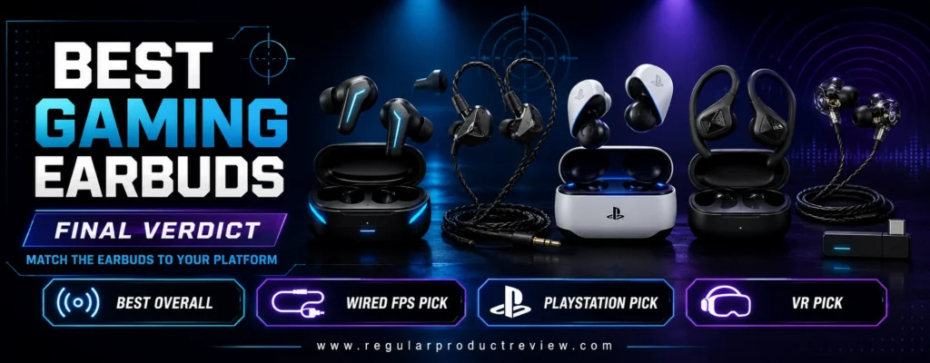 Best gaming earbuds final verdict with wireless, wired FPS, PlayStation, open-ear, and VR options