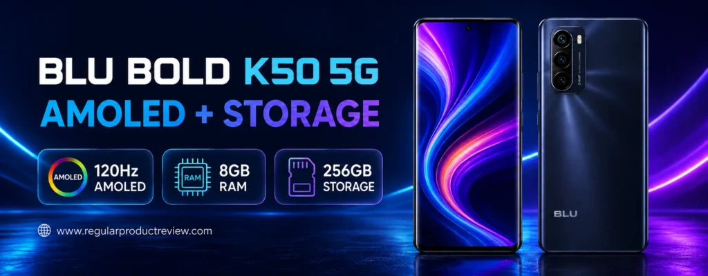 BLU BOLD K50 5G smartphone with AMOLED display and 256GB storage