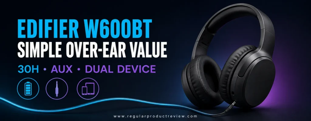 Edifier W600BT wireless headphones with Bluetooth and 3.5mm AUX connection