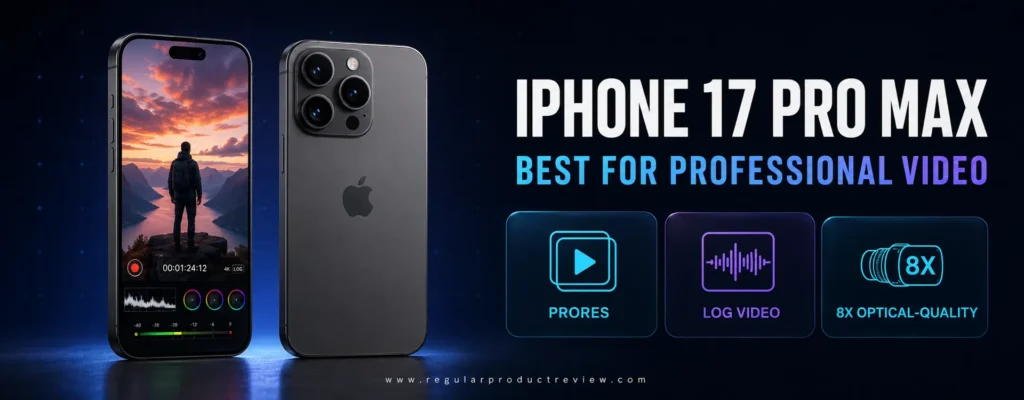 iPhone 17 Pro Max video phone shown from the front and back