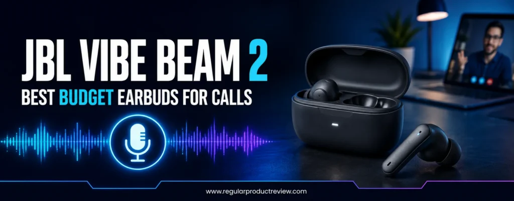 JBL Vibe Beam 2 budget wireless earbuds for clear calls with charging case