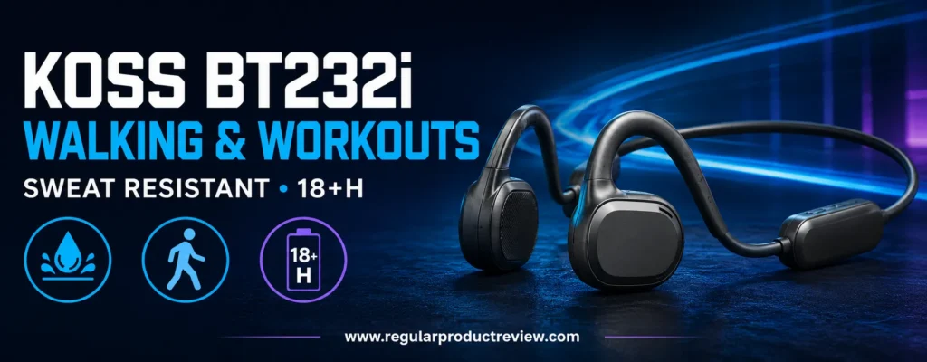 Koss BT232i wireless workout headphones with sweat-resistant SportClip design
