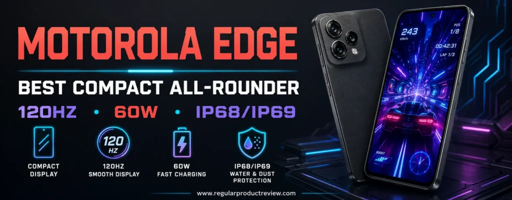 Motorola Edge compact gaming phone with 120Hz display, 60W charging, and IP68 IP69 water and dust protection