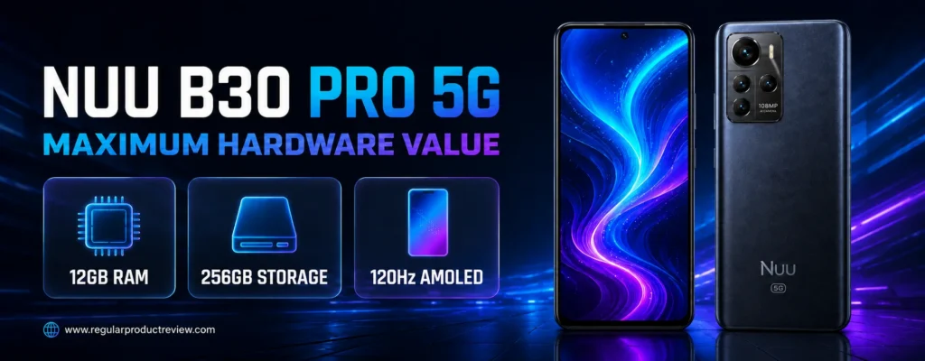 NUU B30 Pro 5G smartphone with 12GB RAM and 256GB storage