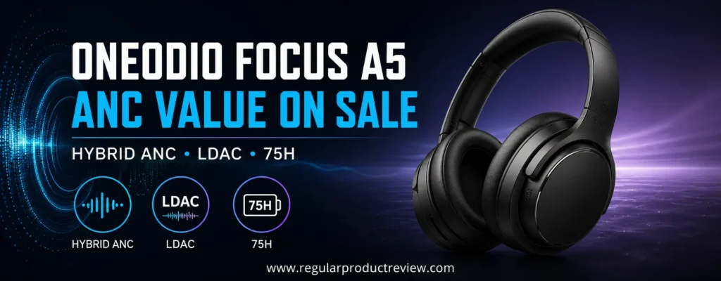 OneOdio Focus A5 wireless ANC headphones with hybrid noise cancellation