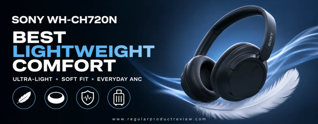 Sony WH-CH720N lightweight headphones with soft ear cushions and active noise cancellation
