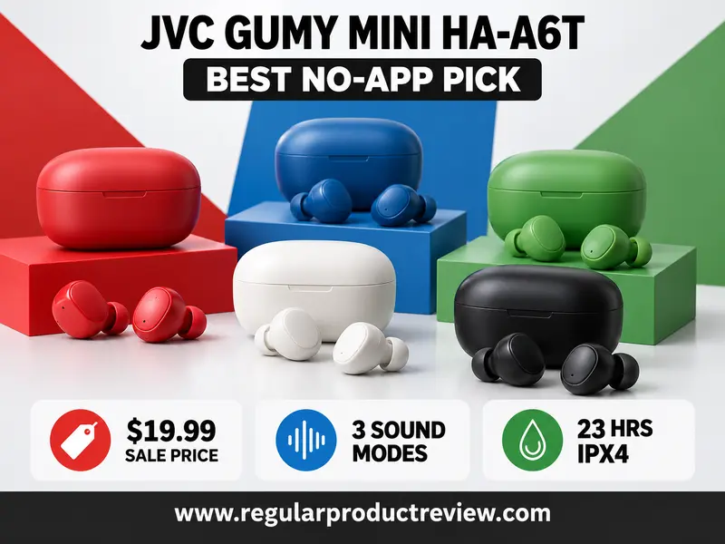 JVC Gumy Mini HA-A6T earbuds selected as the best simple no-app option under $25